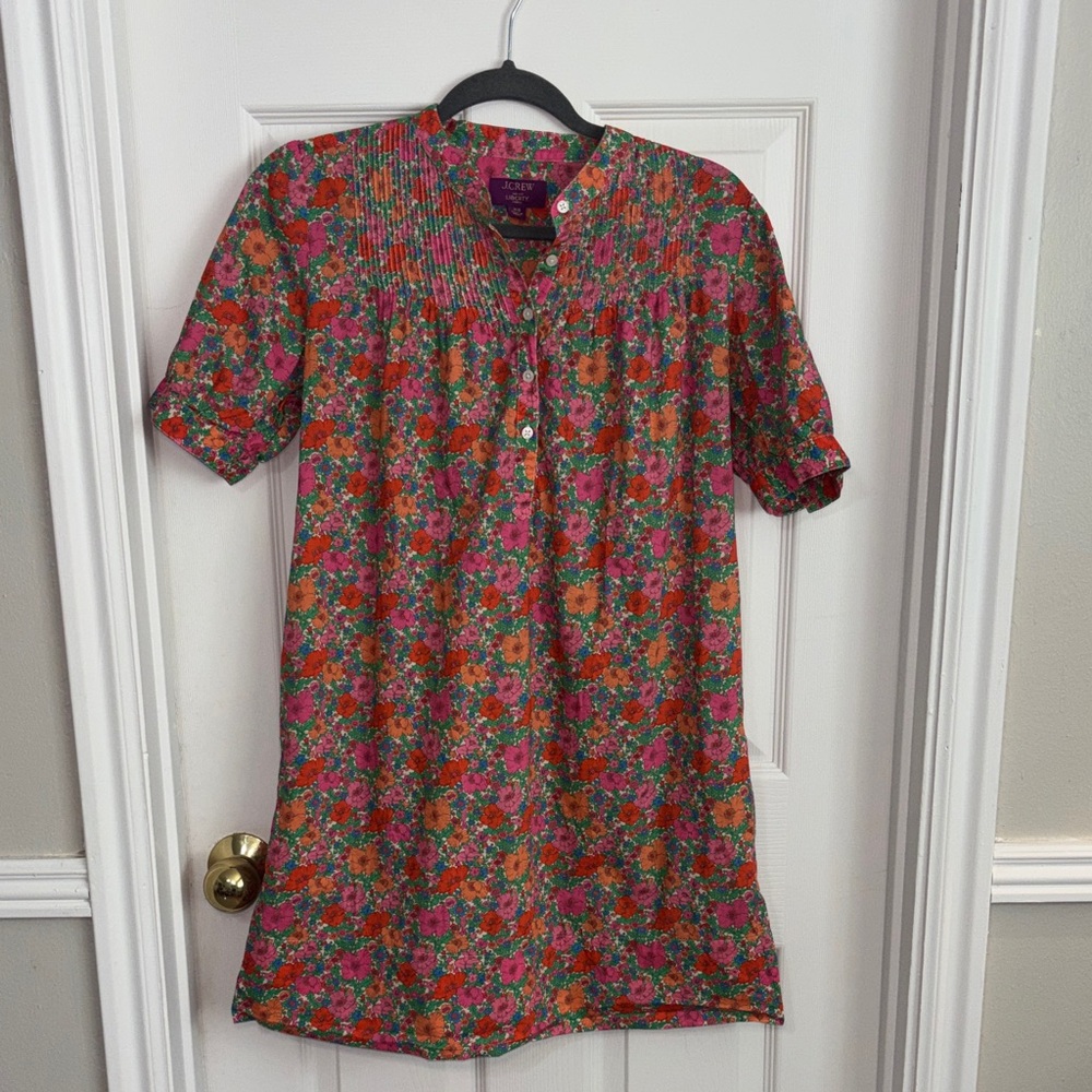 J. Crew X Liberty Meadow Song Mini Shirt Dress